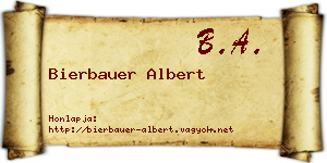 Bierbauer Albert névjegykártya