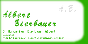 albert bierbauer business card